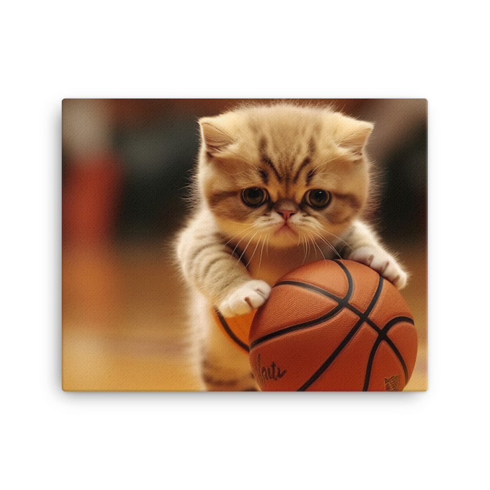 Exotic Shorthair BasketBall Player Canvas - PosterfyAI.com