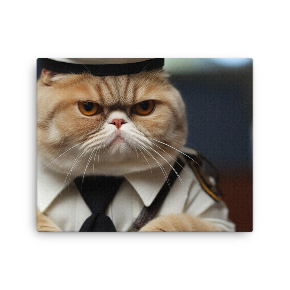 Exotic Shorthair Prison Officer Canvas - PosterfyAI.com