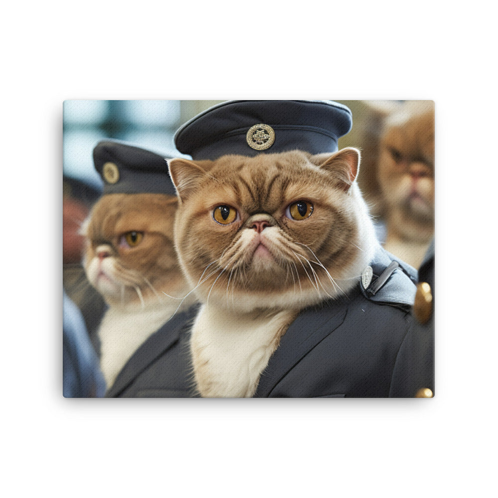 Exotic Shorthair Prison Officer Canvas - PosterfyAI.com