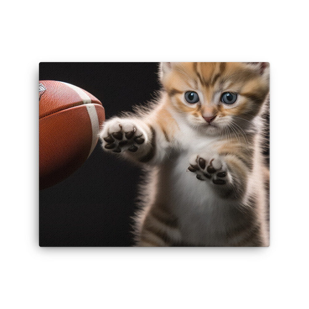 Exotic Shorthair Football Player Canvas - PosterfyAI.com