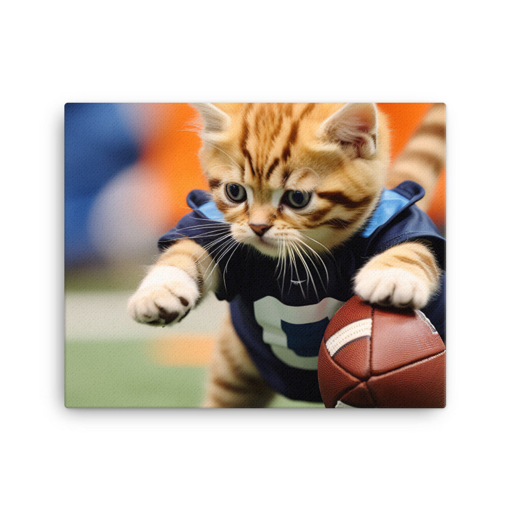 Exotic Shorthair Football Player Canvas - PosterfyAI.com