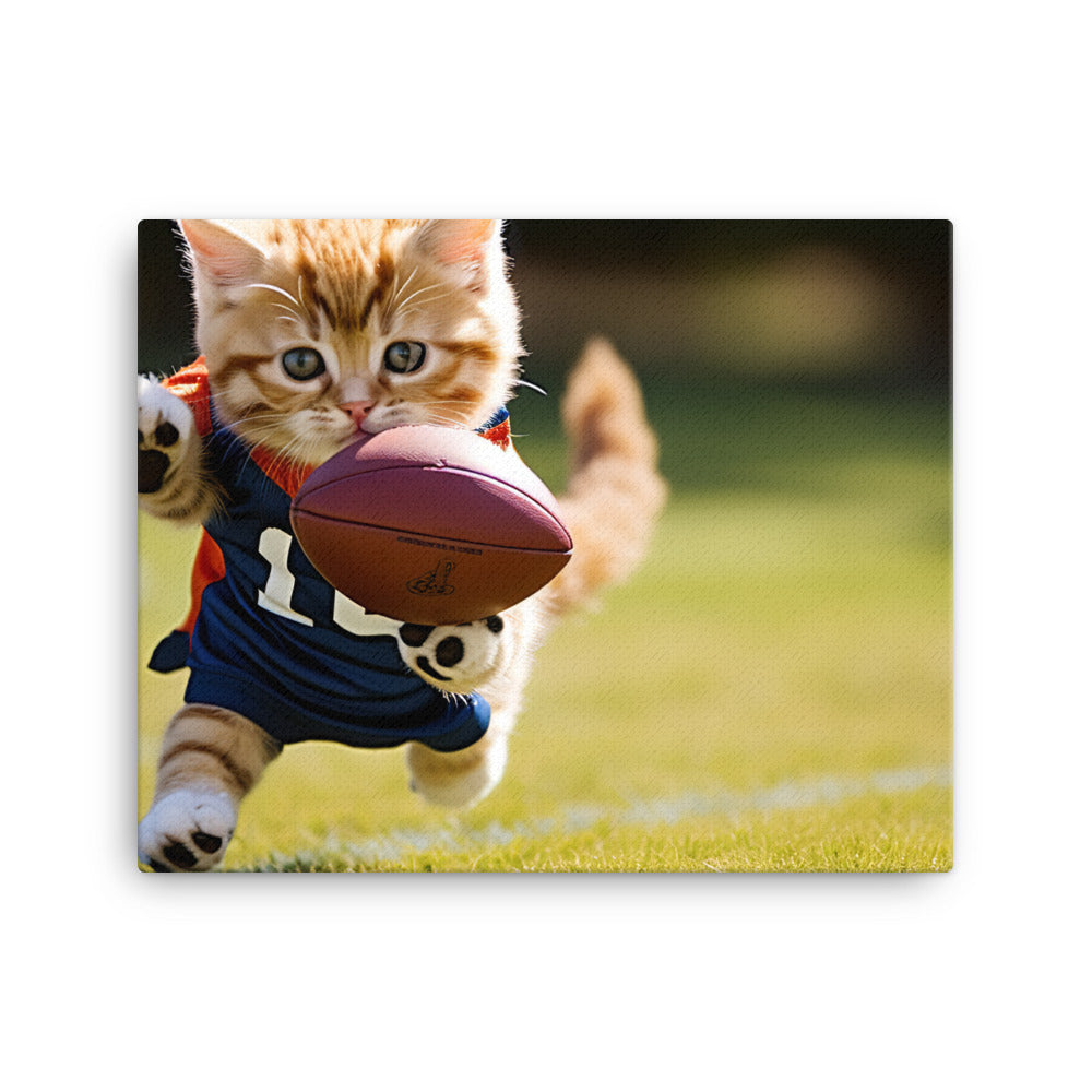 Exotic Shorthair Football Player Canvas - PosterfyAI.com