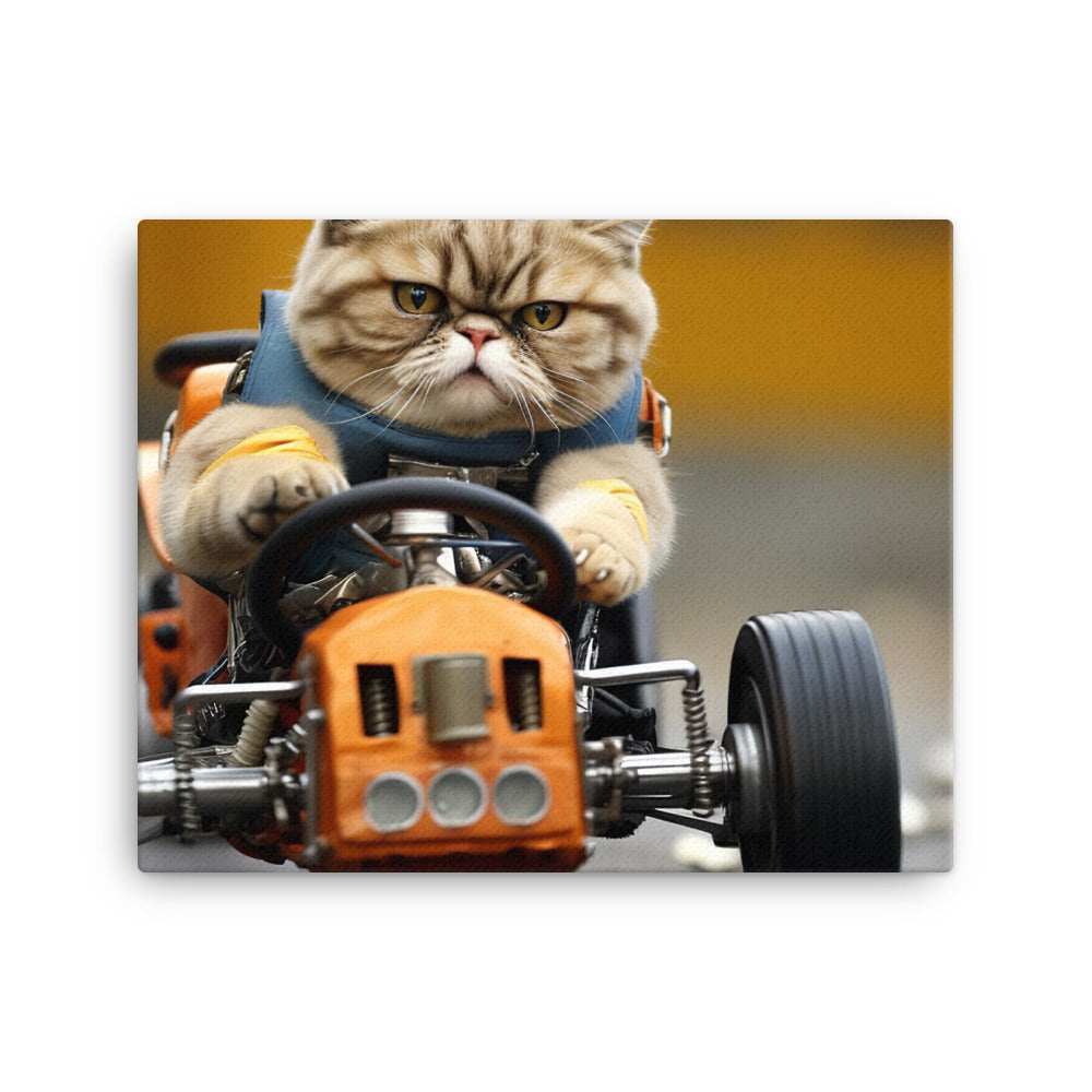 Exotic Shorthair Motorsport Athlete Canvas - PosterfyAI.com