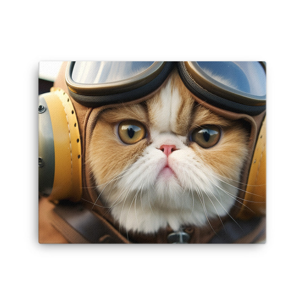 Exotic Shorthair Pilot Canvas - PosterfyAI.com