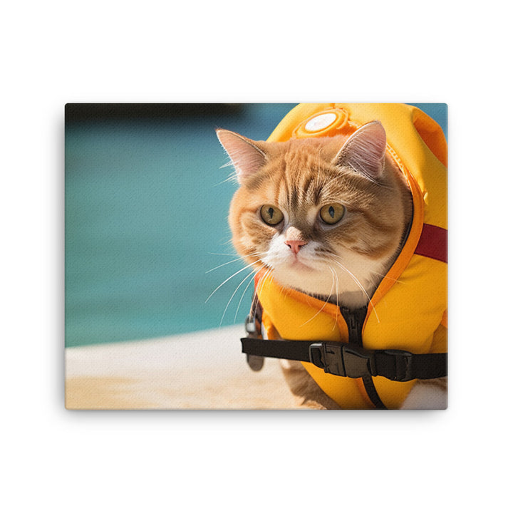 Exotic Shorthair Lifeguard Canvas - PosterfyAI.com