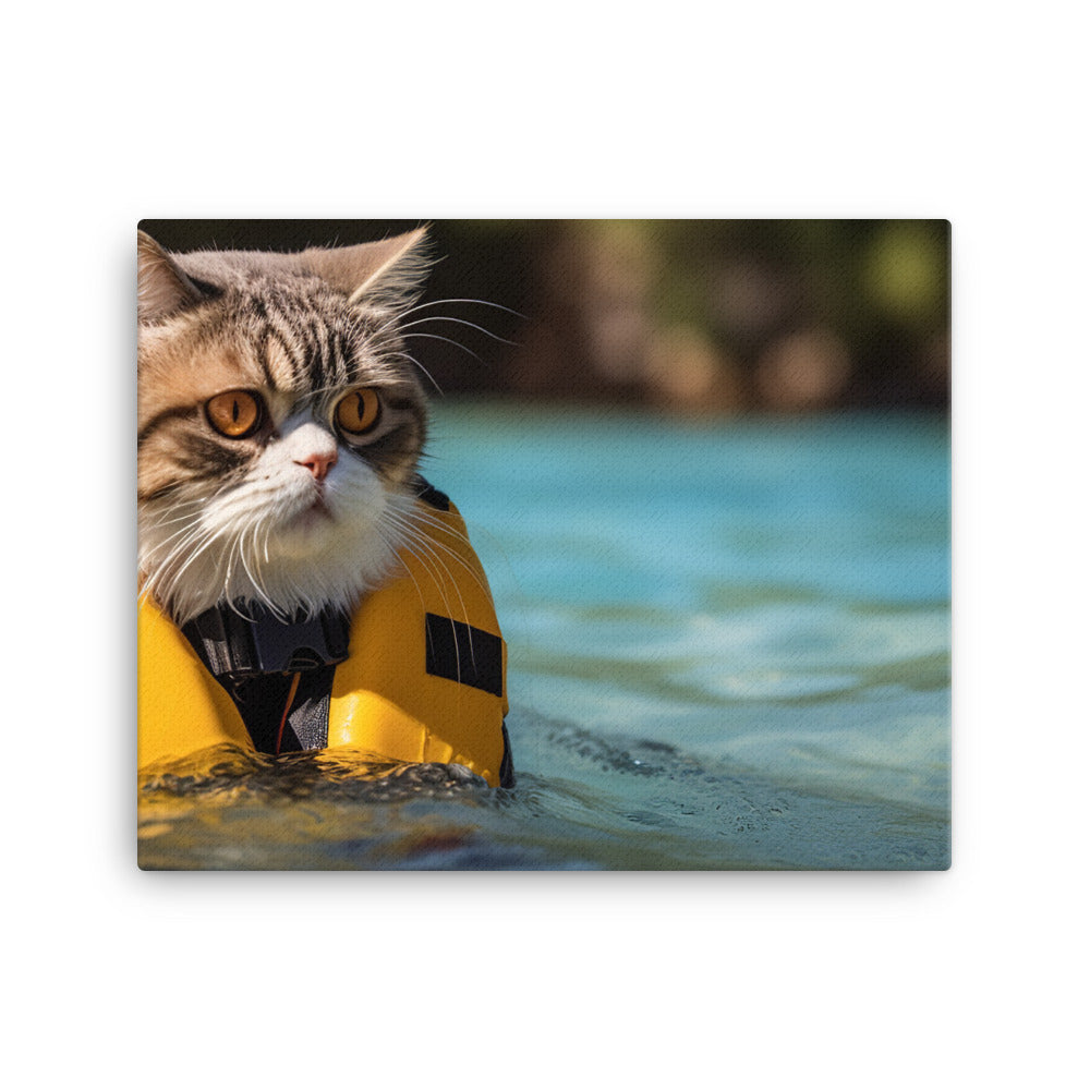 Exotic Shorthair Lifeguard Canvas - PosterfyAI.com