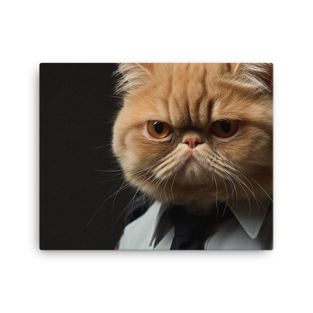 Exotic Shorthair Security Officer Canvas - PosterfyAI.com