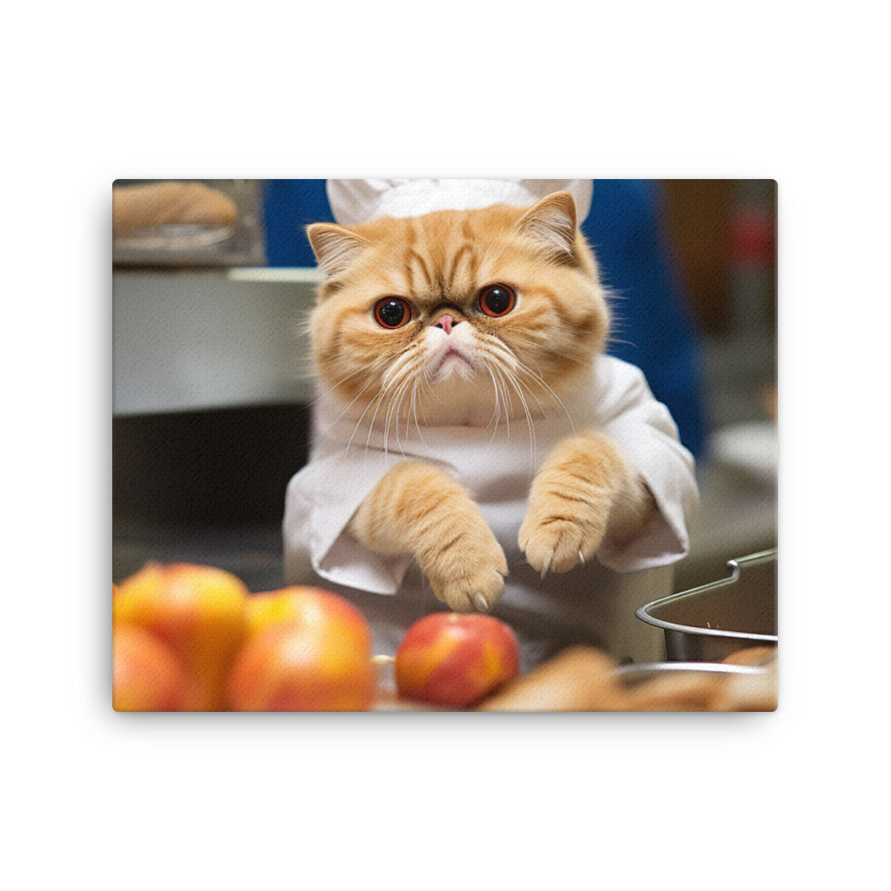 Exotic Shorthair Fast Food Crew Canvas - PosterfyAI.com