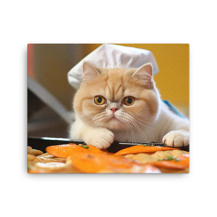 Exotic Shorthair Fast Food Crew Canvas - PosterfyAI.com