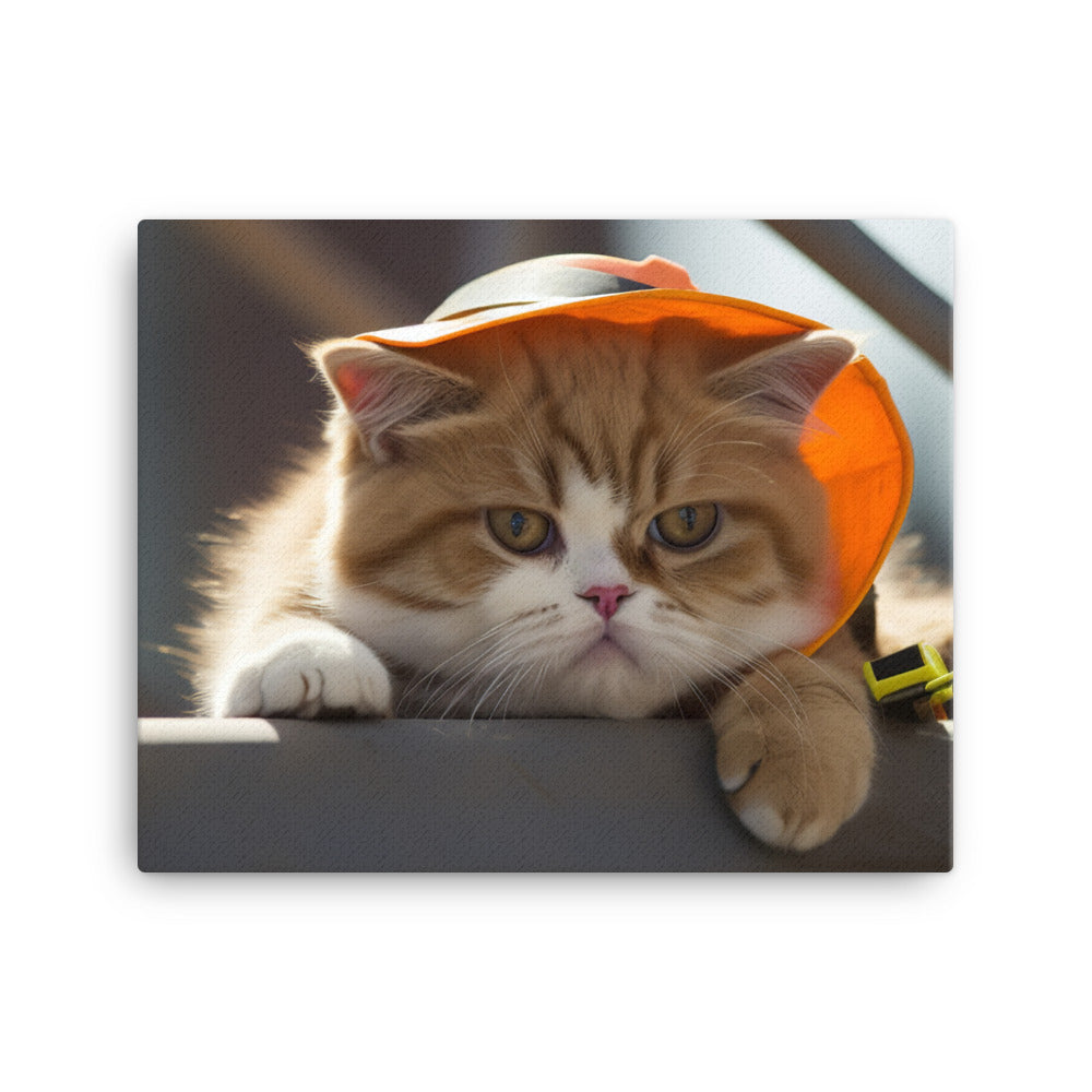 Exotic Shorthair Contractor Canvas - PosterfyAI.com