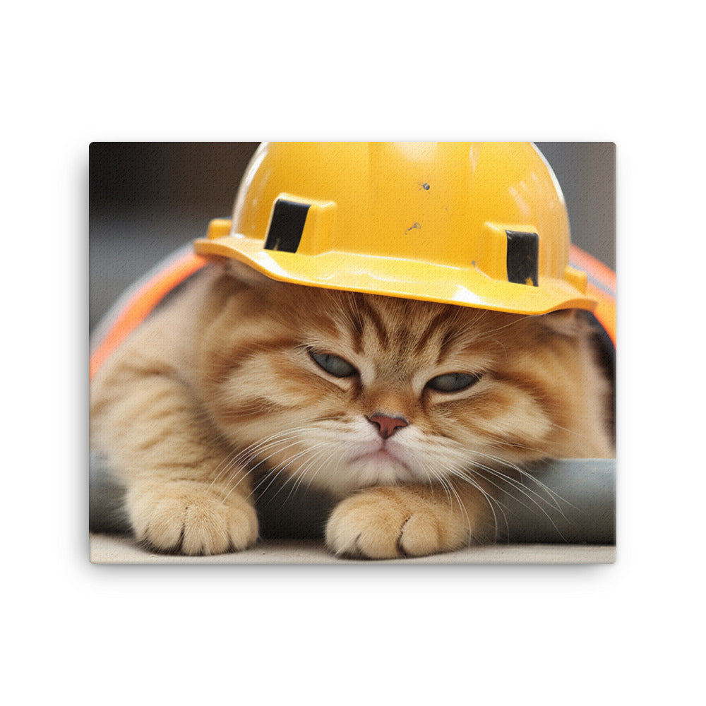 Exotic Shorthair Contractor Canvas - PosterfyAI.com