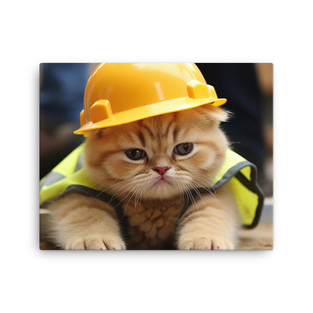 Exotic Shorthair Contractor Canvas - PosterfyAI.com