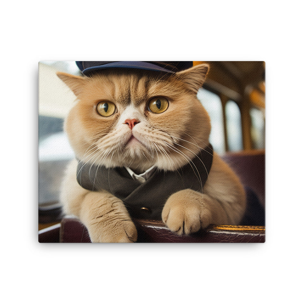 Exotic Shorthair Transit Operator Canvas - PosterfyAI.com