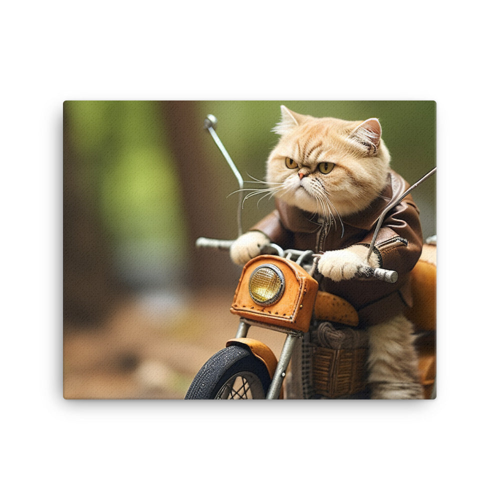 Exotic Shorthair Superbike Athlete Canvas - PosterfyAI.com