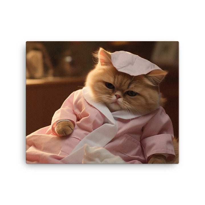 Exotic Shorthair Nurse Canvas - PosterfyAI.com