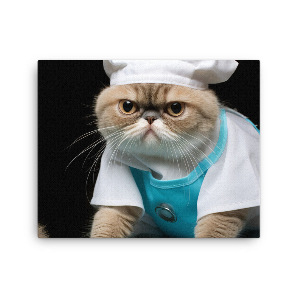 Exotic Shorthair Nurse Canvas - PosterfyAI.com