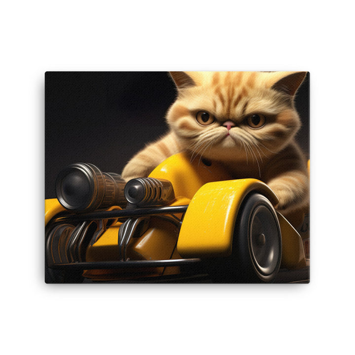 Exotic Shorthair Motorsport Athlete Canvas - PosterfyAI.com