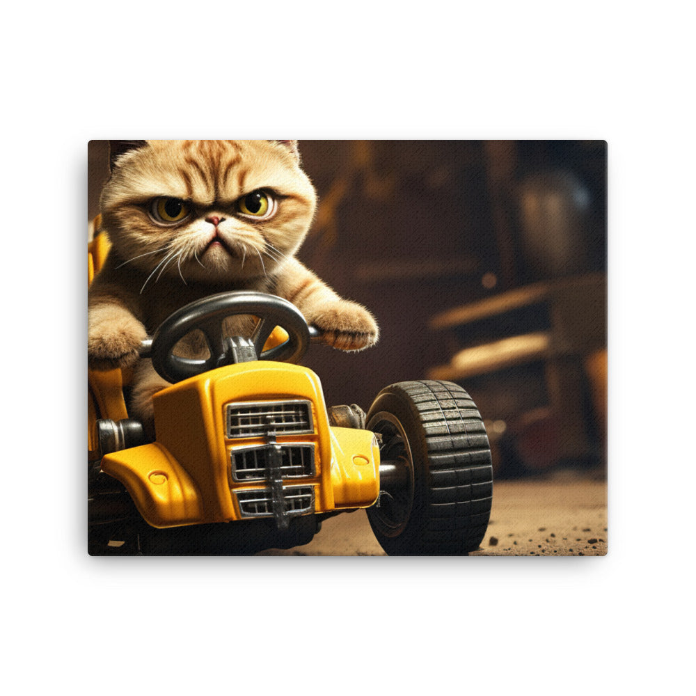 Exotic Shorthair Motorsport Athlete Canvas - PosterfyAI.com