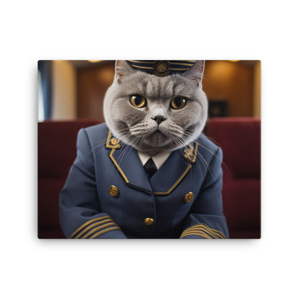 British Shorthair Transit Operator Canvas - PosterfyAI.com