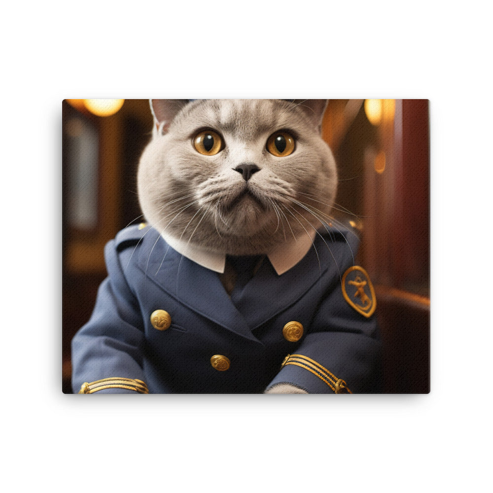 British Shorthair Transit Operator Canvas - PosterfyAI.com