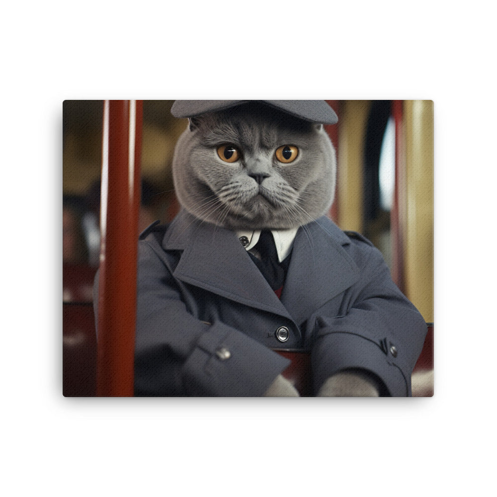 British Shorthair Transit Operator Canvas - PosterfyAI.com