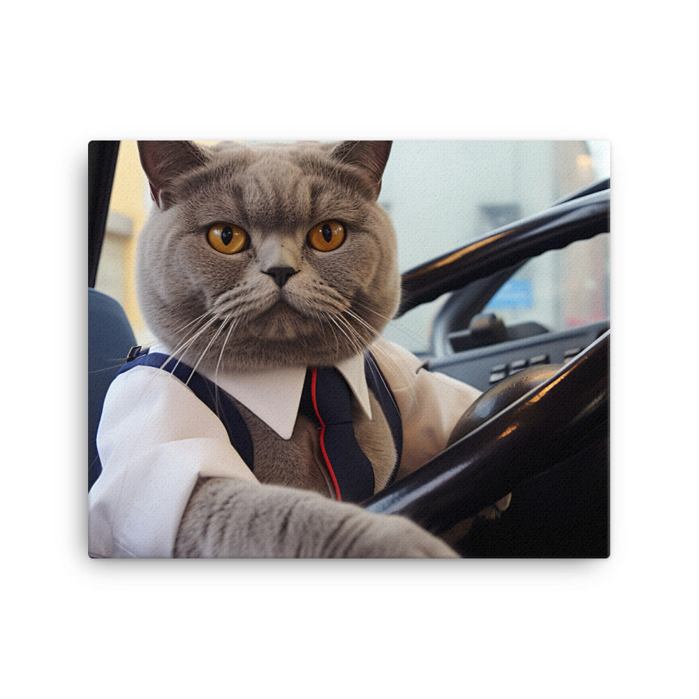 British Shorthair Transit Operator Canvas - PosterfyAI.com