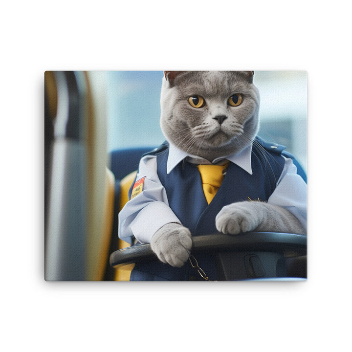 British Shorthair Transit Operator Canvas - PosterfyAI.com