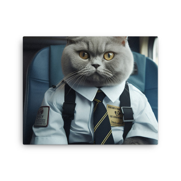 British Shorthair Transit Operator Canvas - PosterfyAI.com