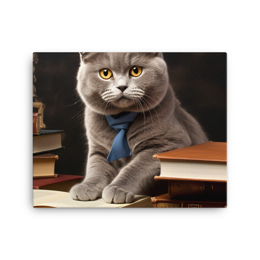 British Shorthair Student Canvas - PosterfyAI.com