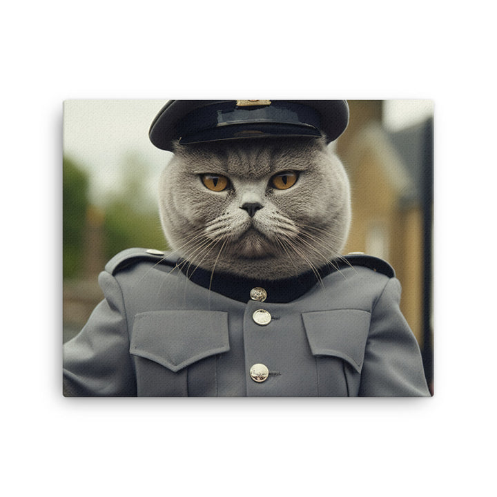 British Shorthair Prison Officer Canvas - PosterfyAI.com