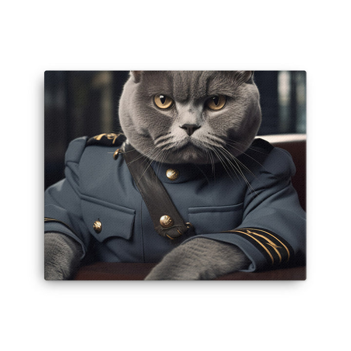 British Shorthair Prison Officer Canvas - PosterfyAI.com