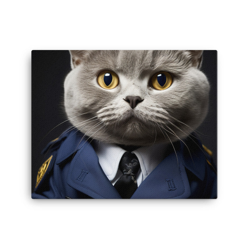 British Shorthair Pilot Canvas - PosterfyAI.com