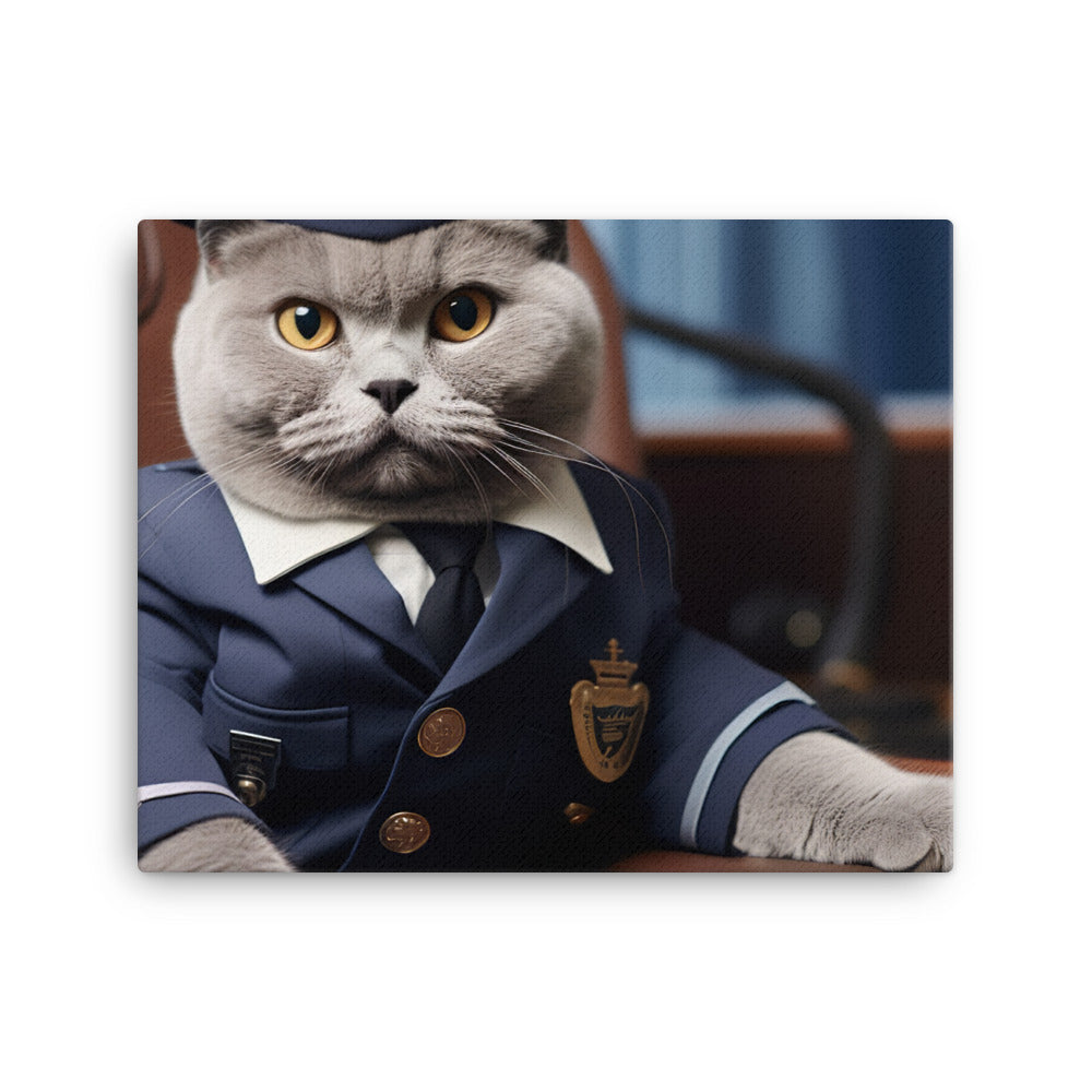 British Shorthair Pilot Canvas - PosterfyAI.com