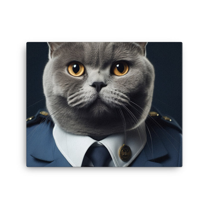 British Shorthair Pilot Canvas - PosterfyAI.com