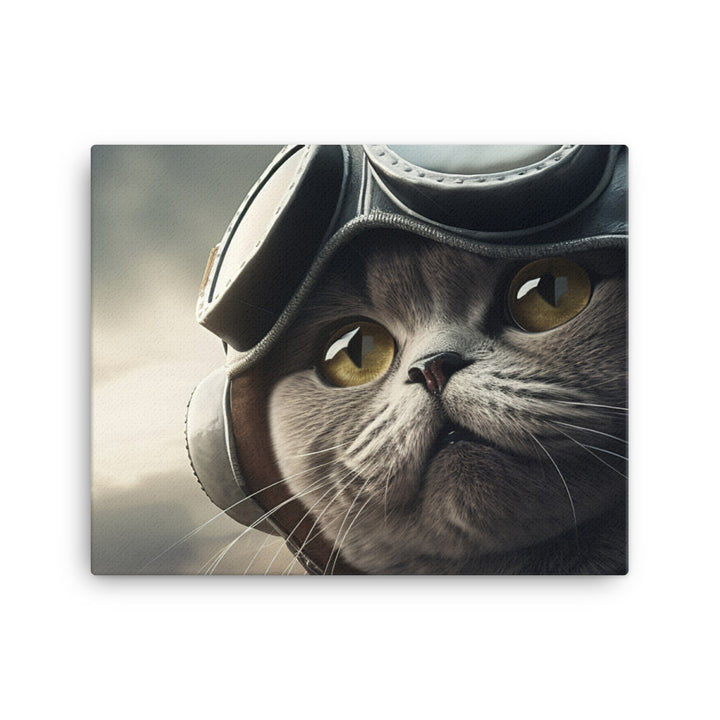 British Shorthair Pilot Canvas - PosterfyAI.com