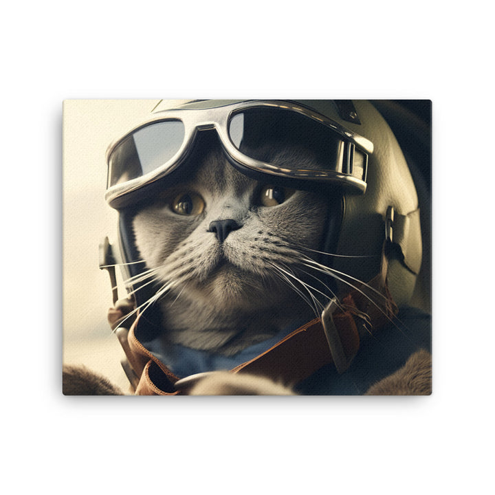 British Shorthair Pilot Canvas - PosterfyAI.com