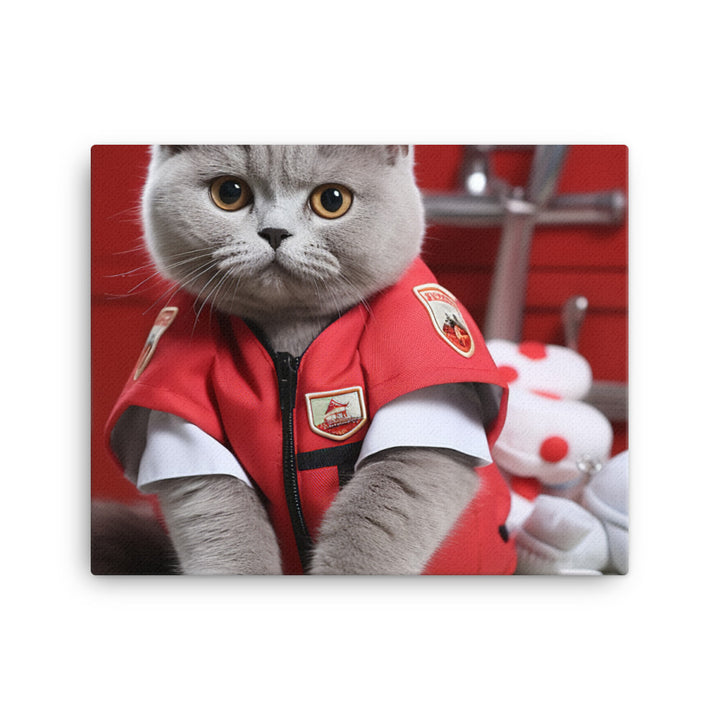 British Shorthair Paramedic Canvas - PosterfyAI.com