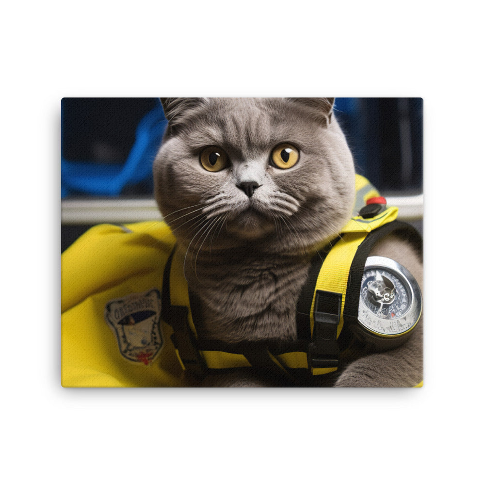 British Shorthair Paramedic Canvas - PosterfyAI.com