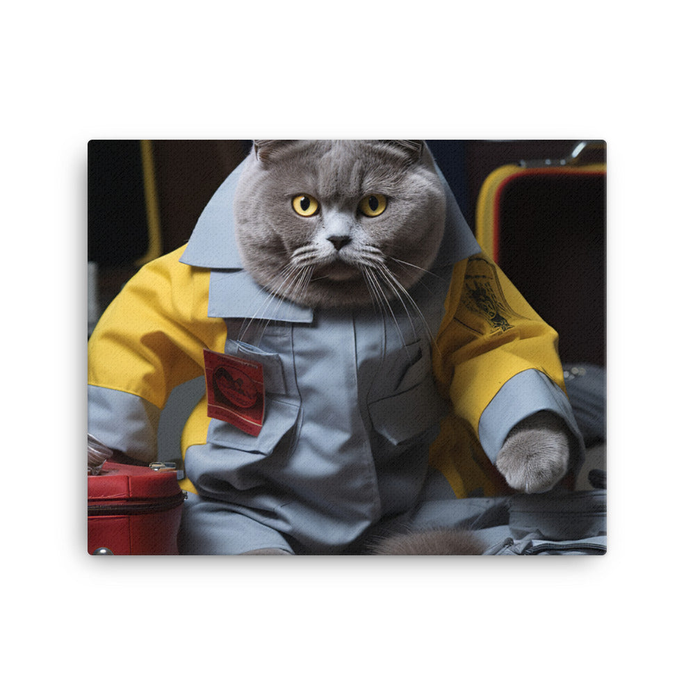 British Shorthair Paramedic Canvas - PosterfyAI.com