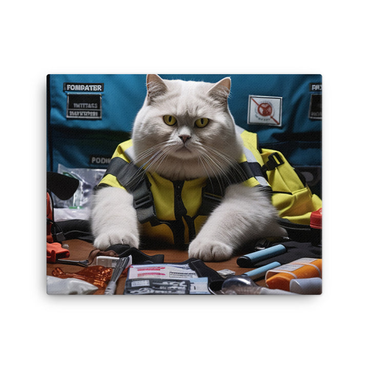 British Shorthair Paramedic Canvas - PosterfyAI.com