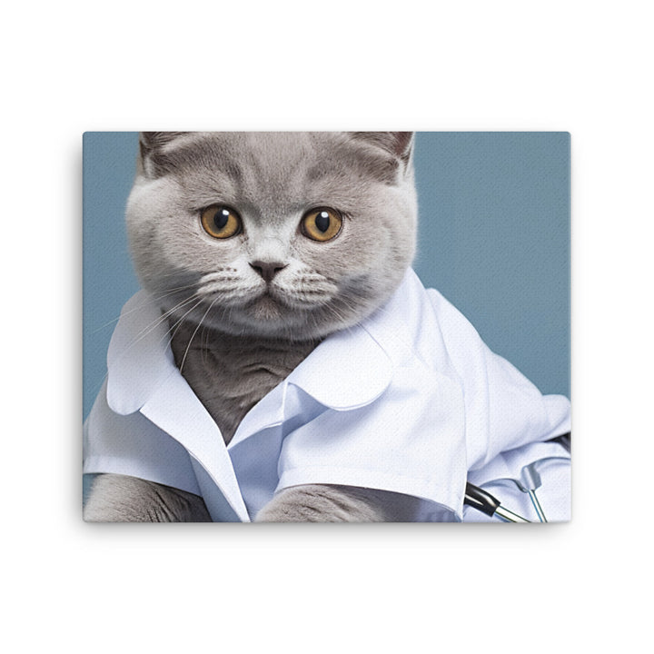 British Shorthair Nurse Canvas - PosterfyAI.com