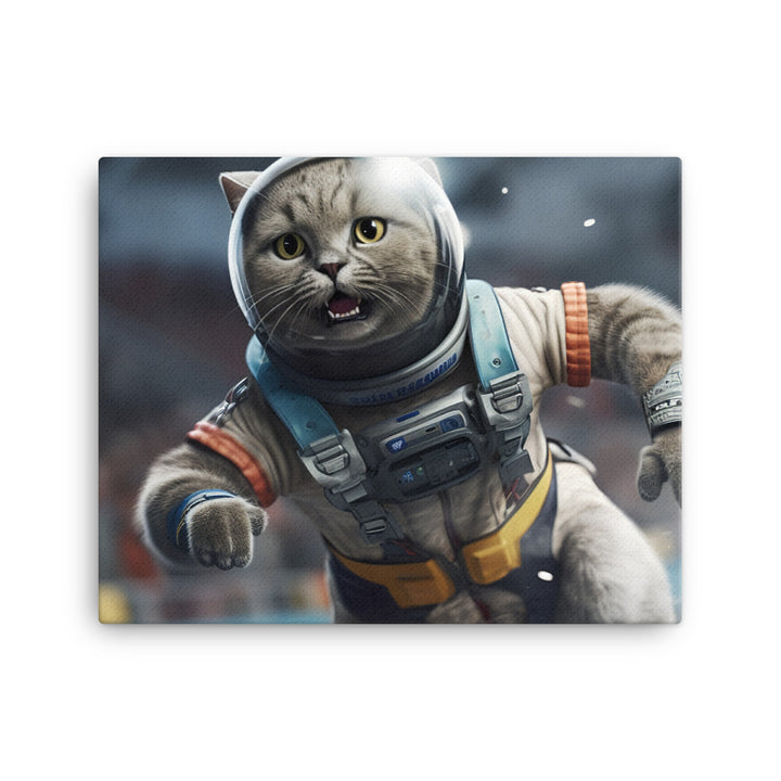 British Shorthair Motorsport Athlete Canvas - PosterfyAI.com