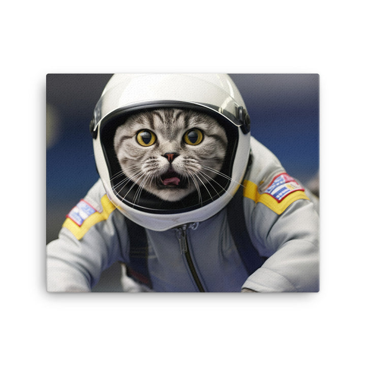 British Shorthair Motorsport Athlete Canvas - PosterfyAI.com