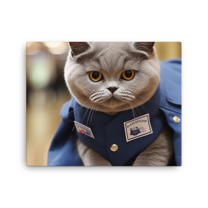 British Shorthair Mail Carrier Canvas - PosterfyAI.com