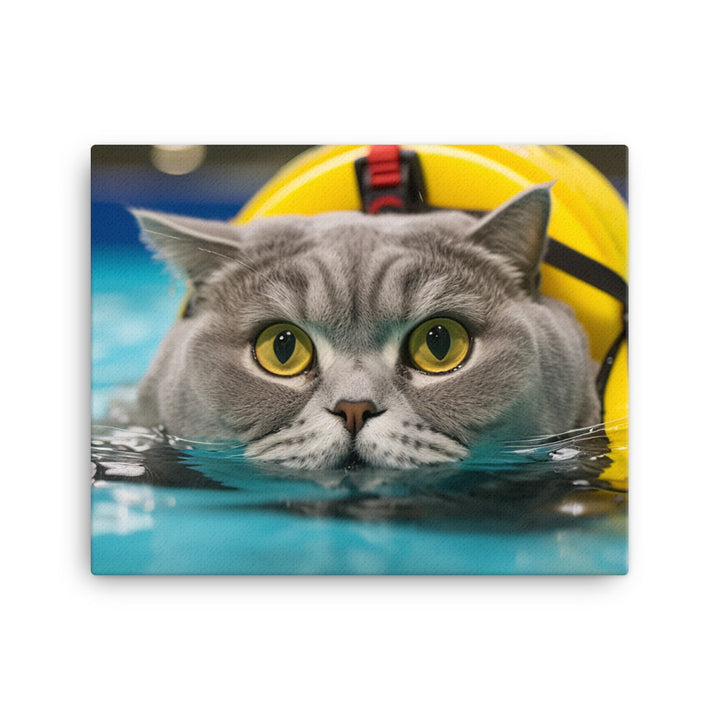 British Shorthair Lifeguard Canvas - PosterfyAI.com