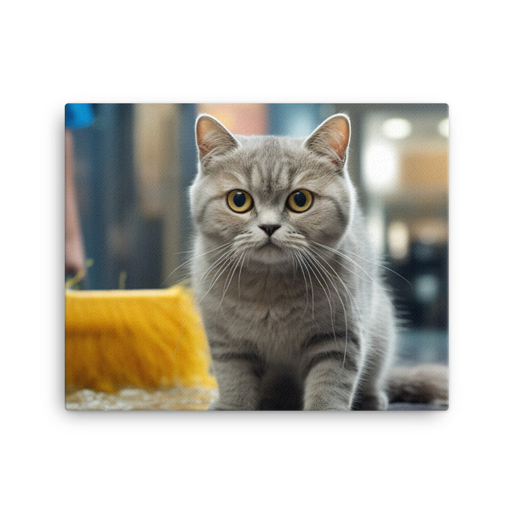 British Shorthair Janitor Canvas - PosterfyAI.com