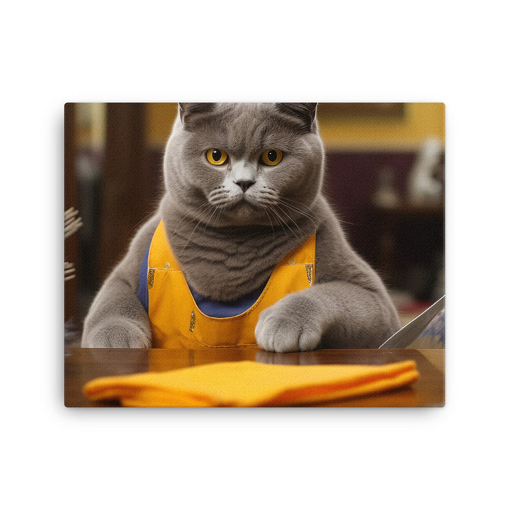 British Shorthair Janitor Canvas - PosterfyAI.com