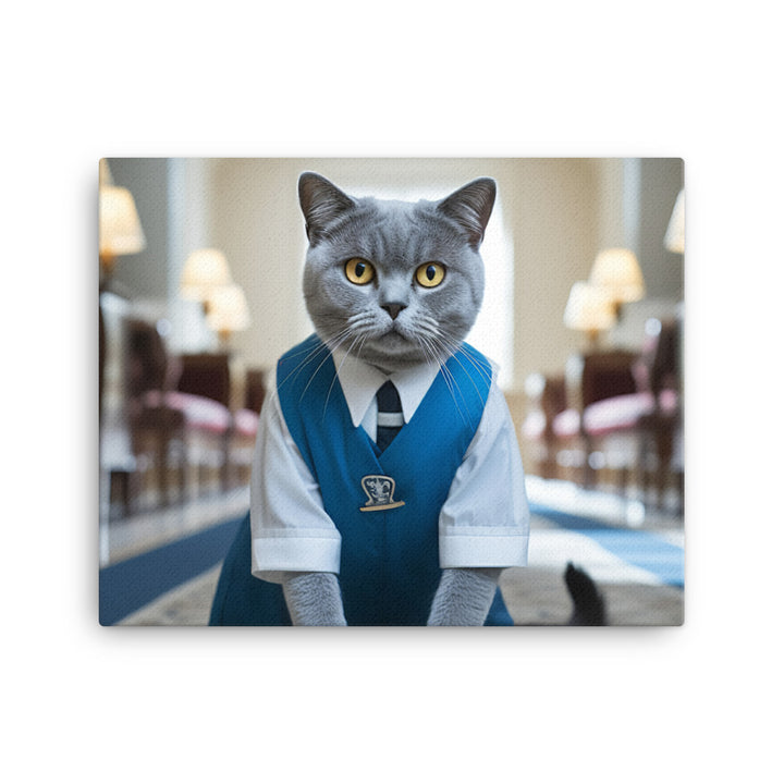 British Shorthair Janitor Canvas - PosterfyAI.com