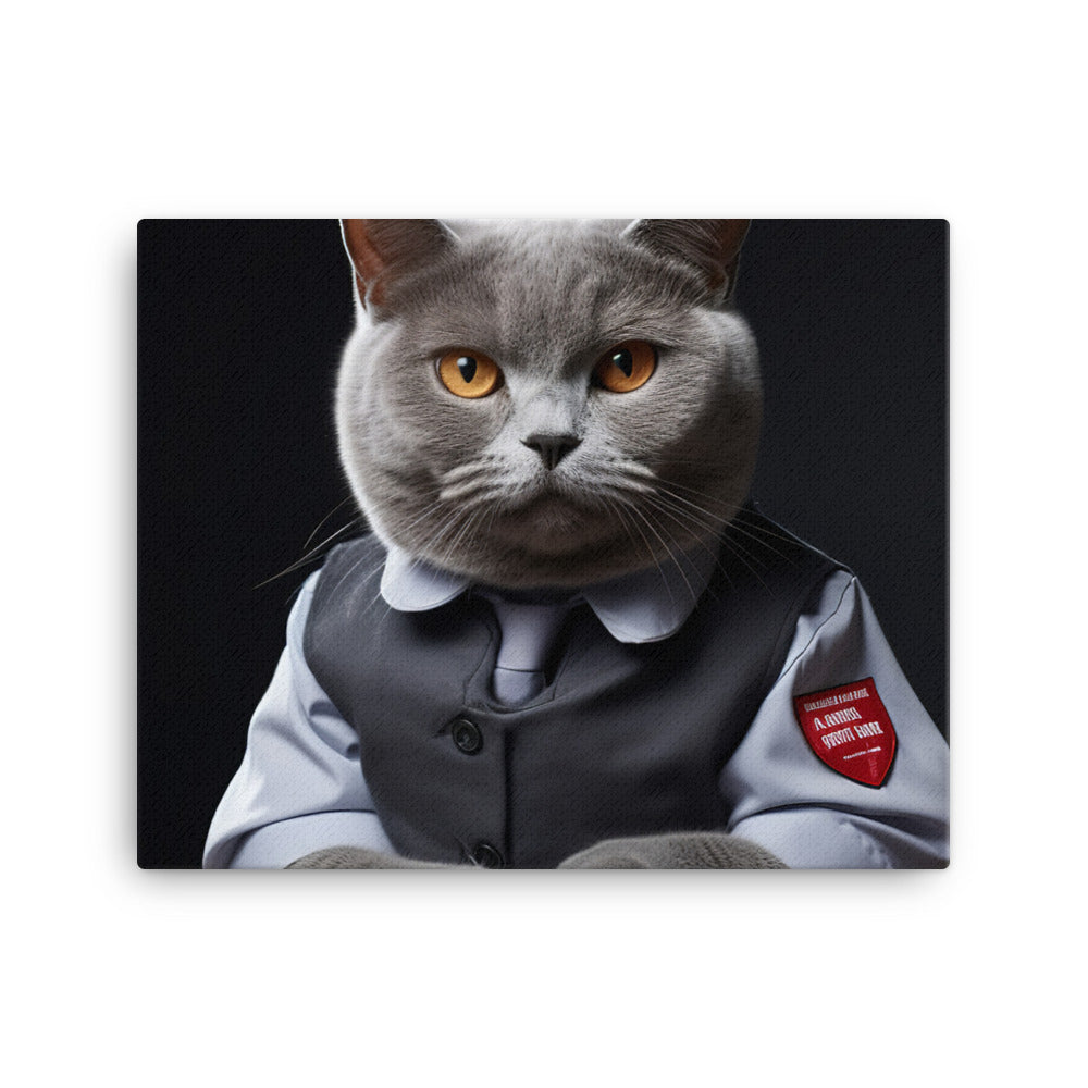 British Shorthair Fast Food Crew Canvas - PosterfyAI.com