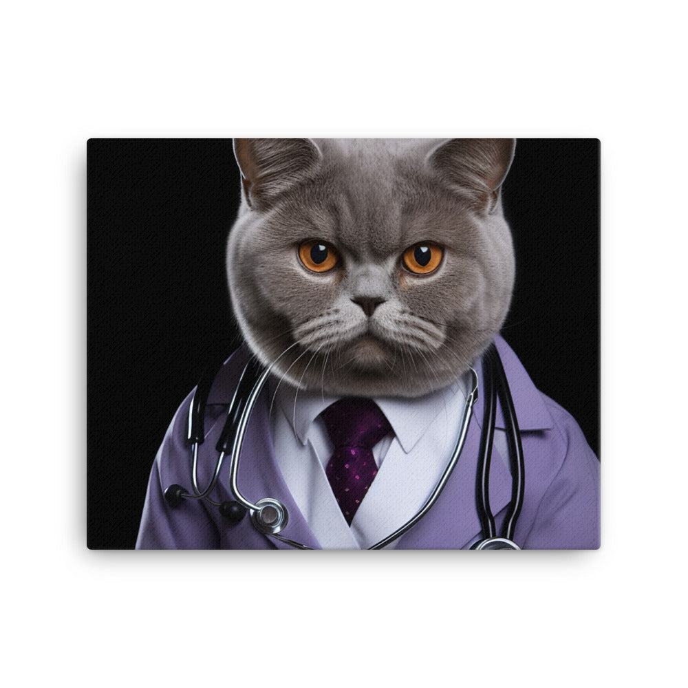 British Shorthair Doctor Canvas - PosterfyAI.com